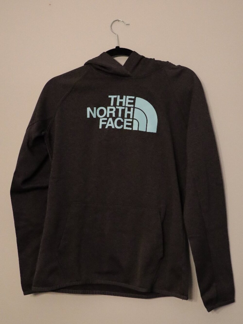 Gray and Light Blue The North Face Hoodie